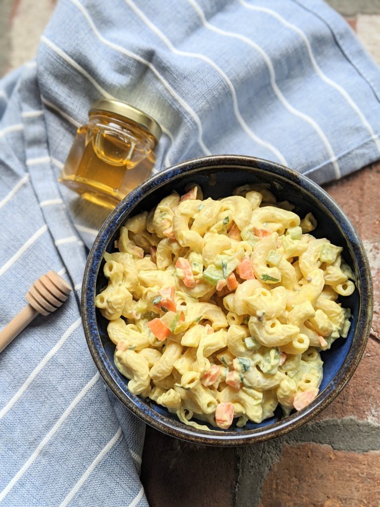Honey Mustard Macaroni Salad Recipe The Herbeevore