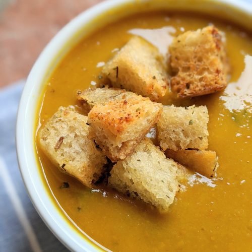 vegan garlic croutons in soup healthy gluten free option dairy free instant pot turmeric soup