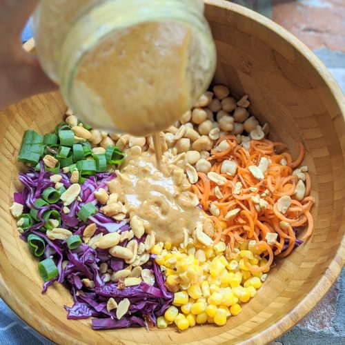 thai chickpea salad with peanut sauce dressing recipe garbanzo beans
