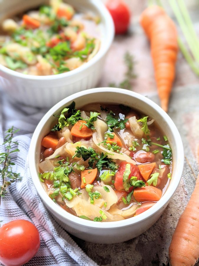 Bean and Cabbage Soup Recipe (Vegan, Gluten Free, High Fiber)