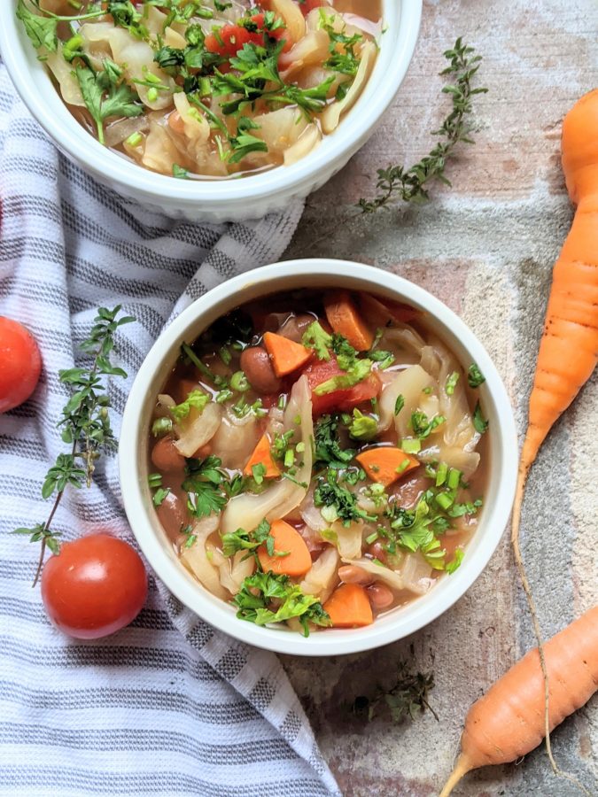 Bean and Cabbage Soup Recipe (Vegan, Gluten Free, High Fiber)