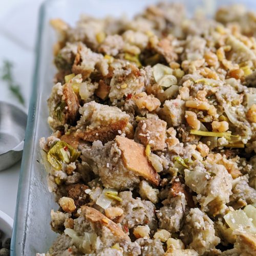 low sodium stuffing recipes with sourdough bread vegan vegetarian meatless plant based sage stuffing
