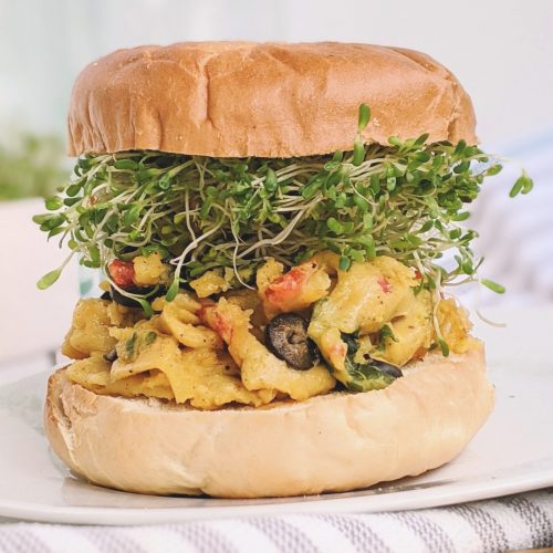 chickpea breakfast sandwich recipe garbanzo beans for breakfast recipe healthy plant based high protein breakfast ideas for families gluten free vegan vegetarian