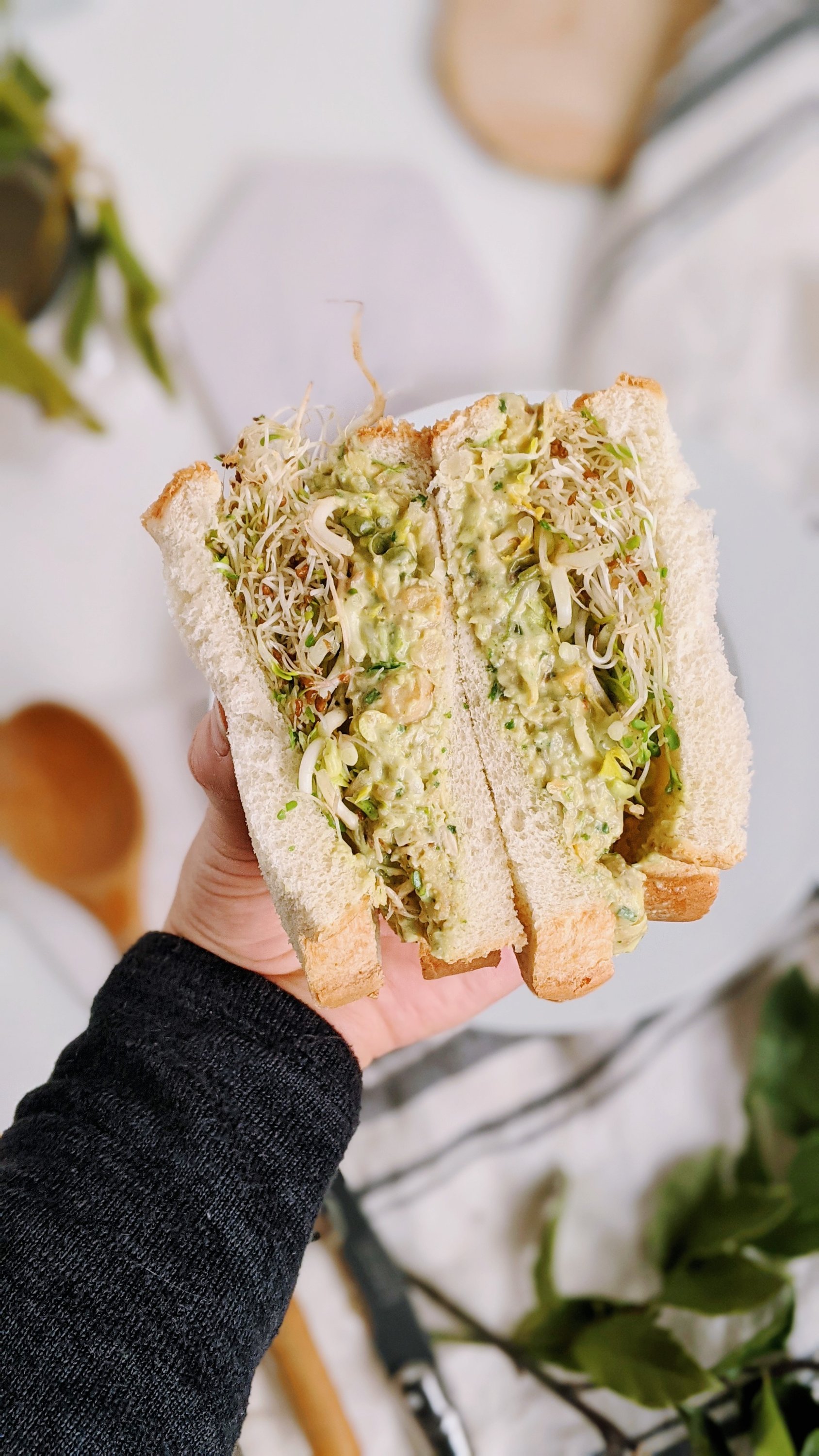 pesto with chickpeas plant based gluten free pesto salad sandwiches no cook lunch recipes vegetarian gluten free healthy homemade lunches no heat
