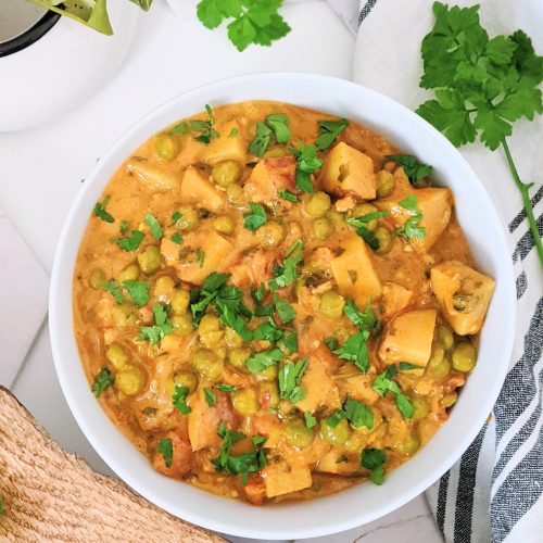 instant pot aloo matar vegan recipe healthy gluten free indian food pea and potato curry recipes