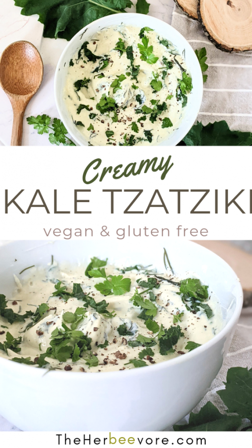 Kale Tzatziki Sauce, Tzatziki without Cucumber (Vegan, Gluten Free)