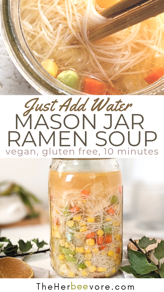 Mason Jar Low Sodium Ramen Noodle Soup Recipe Vegan Gluten Free