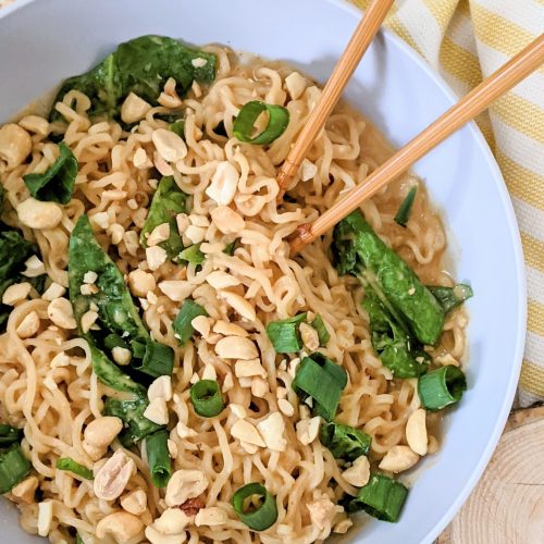 peanut butter ramen noodles recipe vegan gluten free ramen hacks add vegetables to ramen noodles turn ramen noodles into healthy dinner high protein ramen