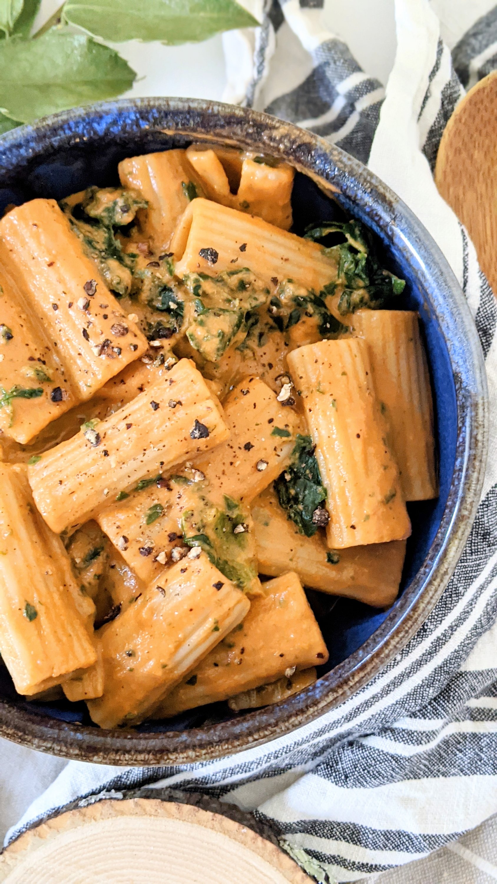 Vegan Creamy Tomato Spinach Pasta Recipe (Nut Free, Dairy Free)