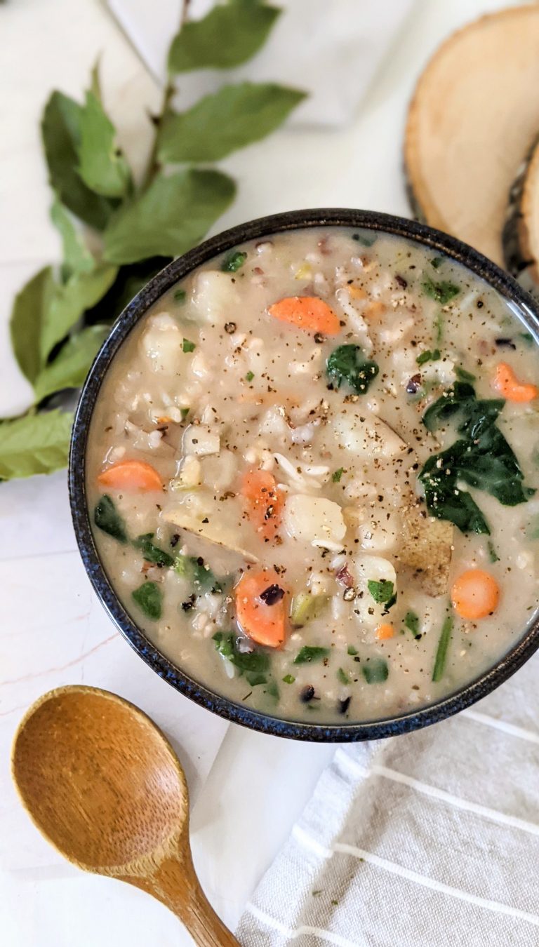 Creamy Potato Wild Rice Soup Recipe (Vegan, Dairy Free)