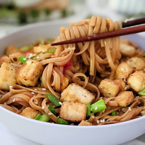 Sticky Garlic Noodles with Tofu Recipe (Vegan, Gluten Free)