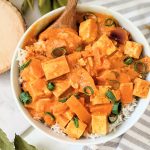 vegan butter tofu recipe dairy free gluten free vegetarian indian recipes with tofu for dinner healthy creamy indian stews with basmati rice and garlic naan