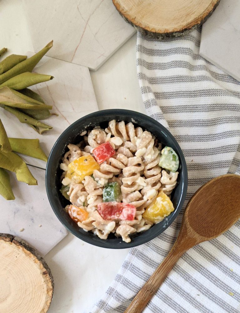 Creamy Cottage Cheese Pasta Salad Recipe (High Protein, Vegetarian, Gluten Free)
