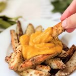 dairy free cheese fries recipe vegan gluten free plant based cheese sauce for fries oven baked easy crispy cheese fries in oven on one sheet pan fries recipe