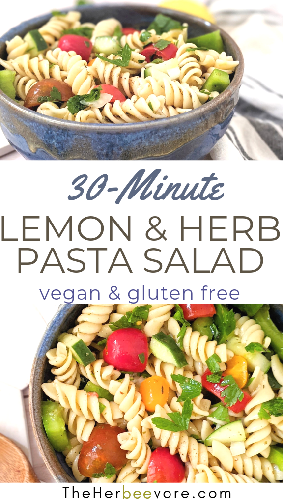 Lemon and Herb Pasta Salad Recipe (Vegan, Gluten Free)