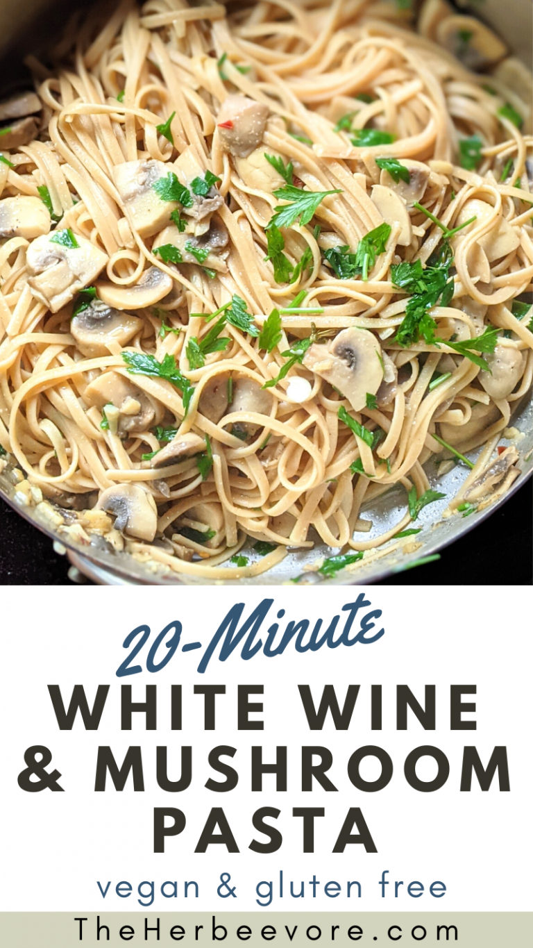 White Wine Mushroom Sauce Pasta Recipe (No Cream) The Herbeevore