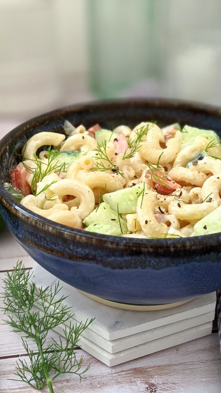 Cucumber Dill Macaroni Salad Recipe The Herbeevore