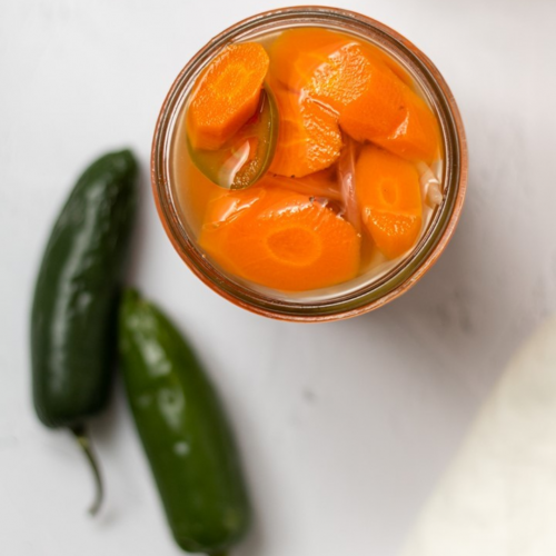 spicy pickled carrots mexican recipe carrots for tacos burritos fajitas and enchiladas spiced carrots with jalapeno peppers pickled in vinegar brine recipe