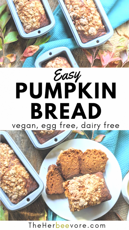 Dairy Free Pumpkin Bread Recipe (Eggless, Vegan)