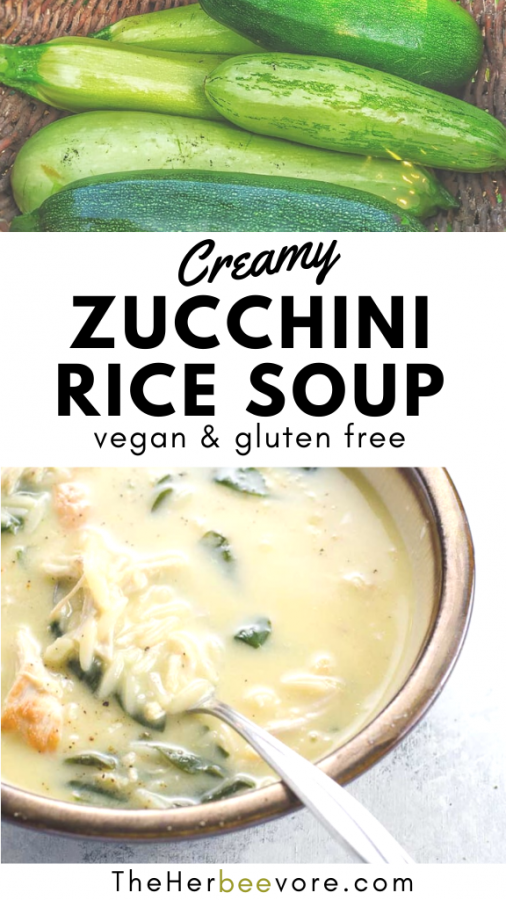 Creamy Zucchini Rice Soup Recipe (Vegan, Gluten Free, Dairy Free)