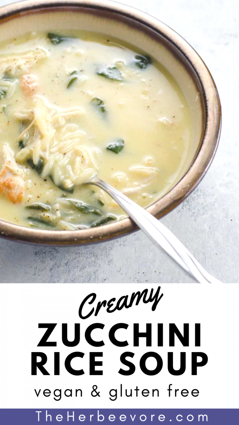 Creamy Zucchini Rice Soup Recipe (Vegan, Gluten Free, Dairy Free)