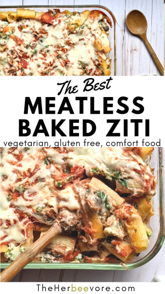 Meatless Baked Ziti Recipe (Vegetarian, Holiday Side Dish)