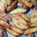 crispy oven baked steak fries on a sheet pan how to make fries without a deep fryer
