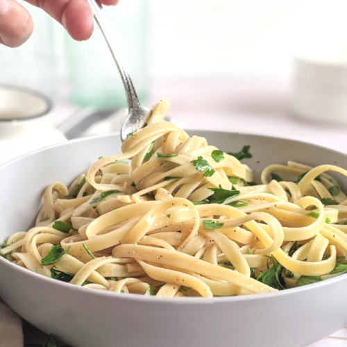 parsley noodles recipe butter olive oil garlic salt and pepper lemon parsley pasta recipe vegan gluten free