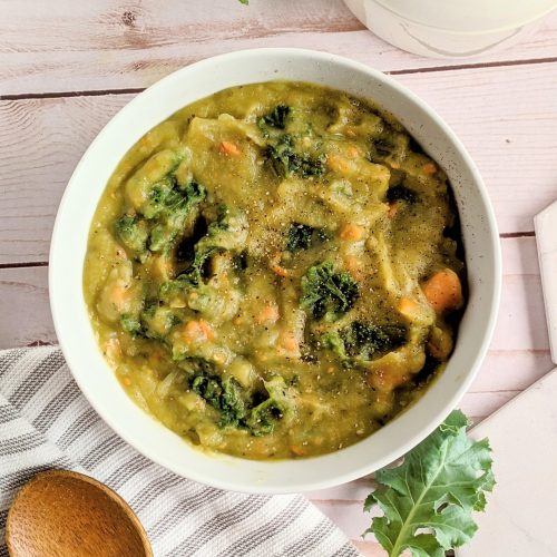 kale split pea soup recipe vegetarian vegan cheap filling soups hearty fall meals without meat gluten free
