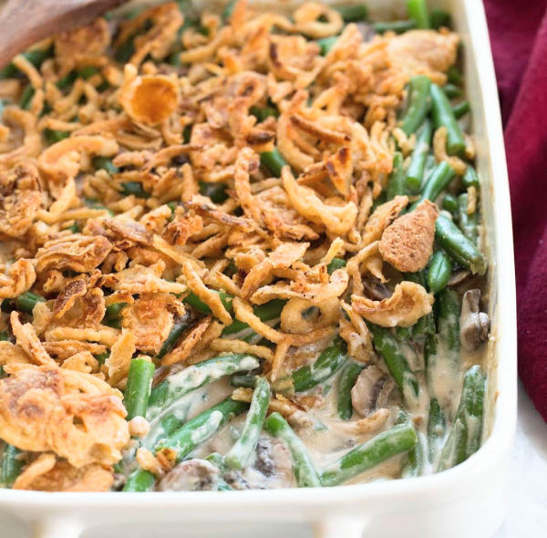 Vegan Green Bean Casserole in the Slow Cooker (Vegan, Gluten Free)