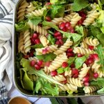 pomegranate pasta salad recipe vegan gluten free vegetarian winter pasta salad recipes