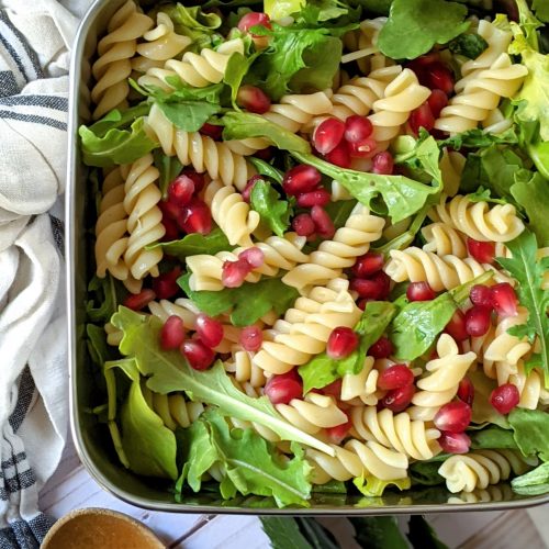 pomegranate pasta salad recipe vegan gluten free vegetarian winter pasta salad recipes