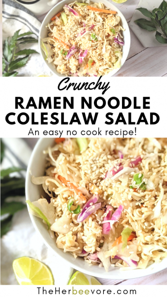 Ramen Noodle Salad Recipe with Coleslaw - The Herbeevore