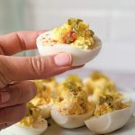 deviled eggs with sweet relish recipe paprika mayo dijon mustard deviled eggs vegetarian gluten free