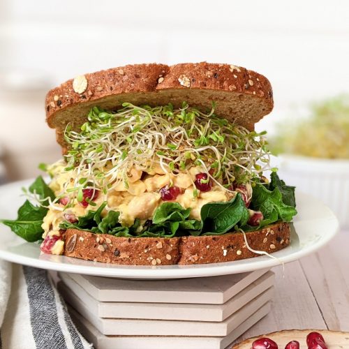 pomegranate chickpea salad vegan chicken salad recipes healthy sweet chickpea salad with garbanzo beans and fruit