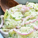 sour cream cucumber salad recipe vegetarian gluten free summer salads with cucumber and onions dill vinegar and red onion