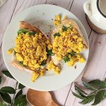 za'atar tofu scramble recipe vegan gluten free high protein breakfast tofu recipe with zaatar spice