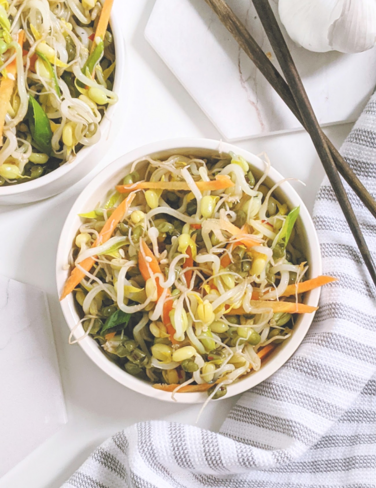 KoreanInspired Bean Sprouts Salad Recipe The Herbeevore