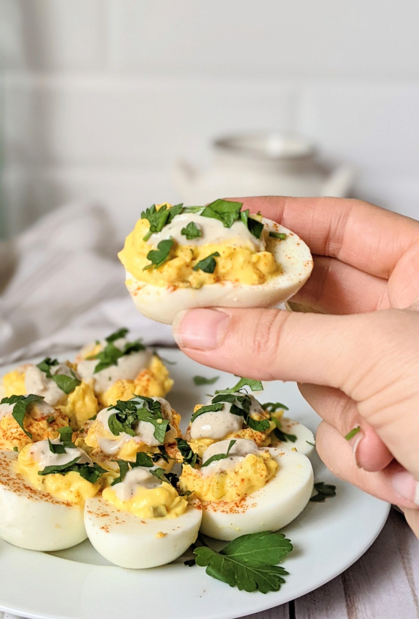 Deviled Eggs with Ranch Dressing (No Mayo) The Herbeevore
