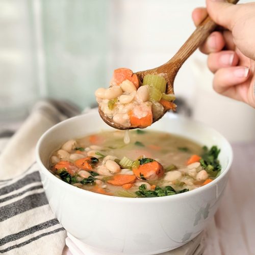 dairy free cannellini bean soup recipe great northern soup vegan protein soups for lunch dinner or vegan meal prep high fiber soup recipes without meat
