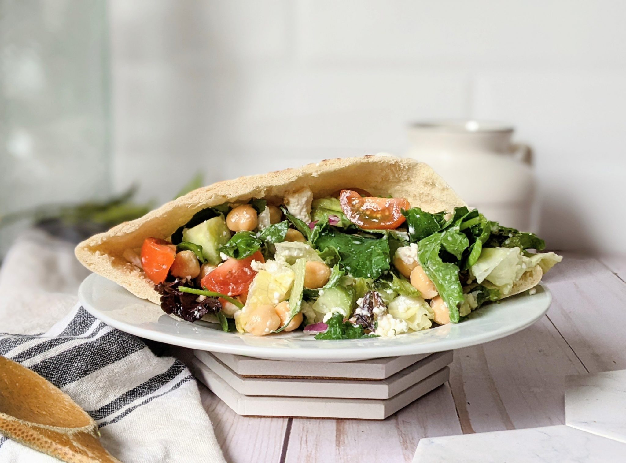 Chickpea Pita Wrap with Hummus Recipe (Vegetarian) The Herbeevore