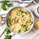 hummus pasta sauce recipe with lemon chickpeas parsley garlic dairy free vegan hummus pasta recipe easy dinners with leftover hummus what to do with extra hummos