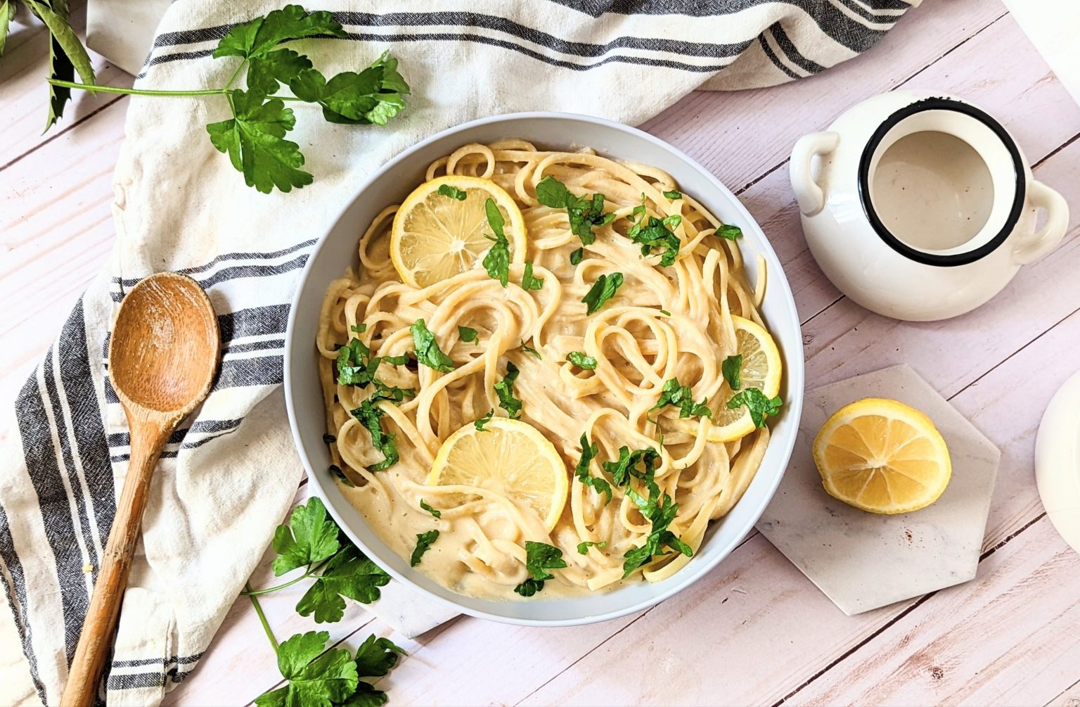 Hummus Pasta Sauce Recipe with Lemon (Vegan, Dairy Free) The Herbeevore
