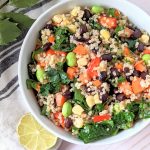 quinoa salad with black beans vegetarian vegan gluten free summer salads healthy superbowl recipes vegan plant based high fiber salads