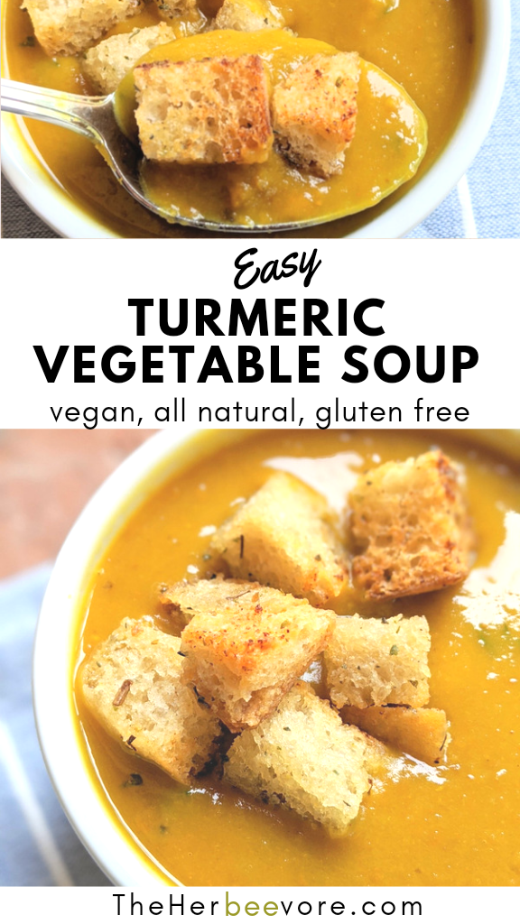 Turmeric Vegetable Soup Recipe (Vegan, Gluten Free, High Protein)