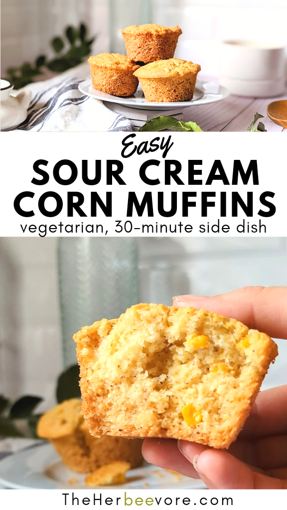 Sour Cream Cornbread Muffins Recipe (Vegetarian, 30 Minutes)