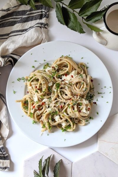 Pesto Ricotta Pasta Recipe - The Herbeevore