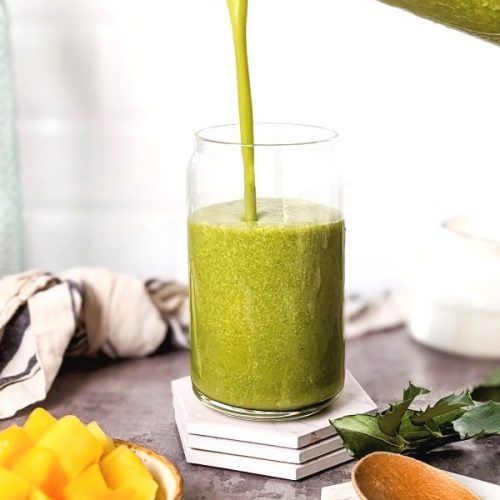 spinach mango smoothie recipe vegan green protein shake with spinach and mango shake recipes high protein vegan breakfast ideas