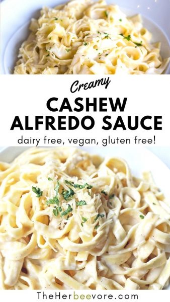 Cashew Alfredo Sauce Recipe (Dairy Free, Vegan) - The Herbeevore