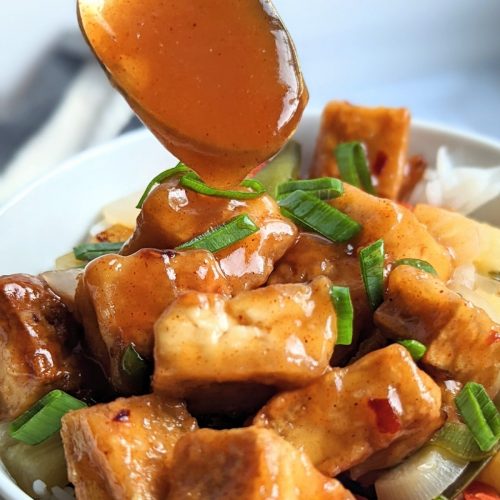 vegan tofu with sweet sour sauce recipe gluten free vegetarian healthy sauce for tofu vegetarian chicken or steamed vegetables.